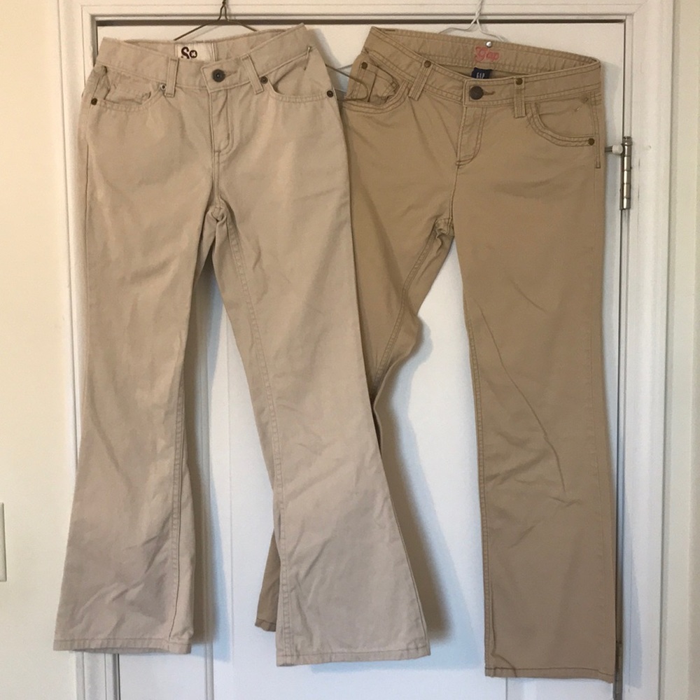 2 pairs, Girls khaki pants, size 12